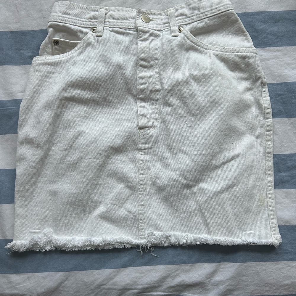 White Denim Skirt